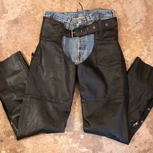 Vintage Black Leather Chaps